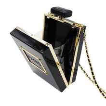 Load image into Gallery viewer, paris perfume shaped black bag purses clutch evening bag
