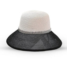 Load image into Gallery viewer, Women Solid Black Straw Casual Stitching Bucket Hat
