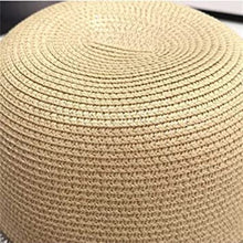 Load image into Gallery viewer, Women Solid Black Straw Casual Stitching Bucket Hat
