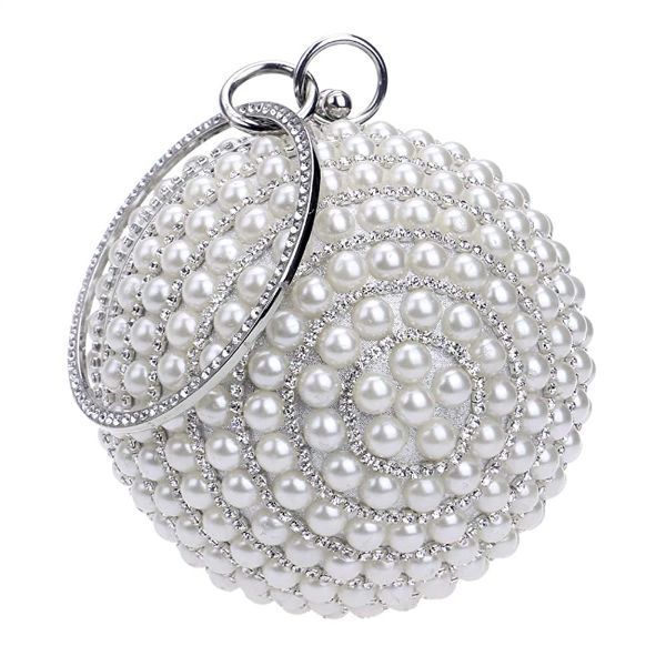bb&s round silver clutch cage bag