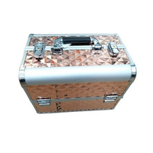Load image into Gallery viewer, large professional aluminium makeup rose gold cosmetic suit carry case
