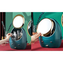 Load image into Gallery viewer, makeup cosmetic storage box with led light mirror
