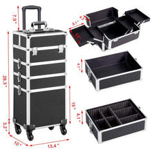 Load image into Gallery viewer, 4 in 1 professional makeup trolley nail technician vanity case train case
