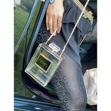Load image into Gallery viewer, paris perfume transparent crossbody clutch bag
