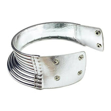 Load image into Gallery viewer, silver necklace and 2 cuffs for women
